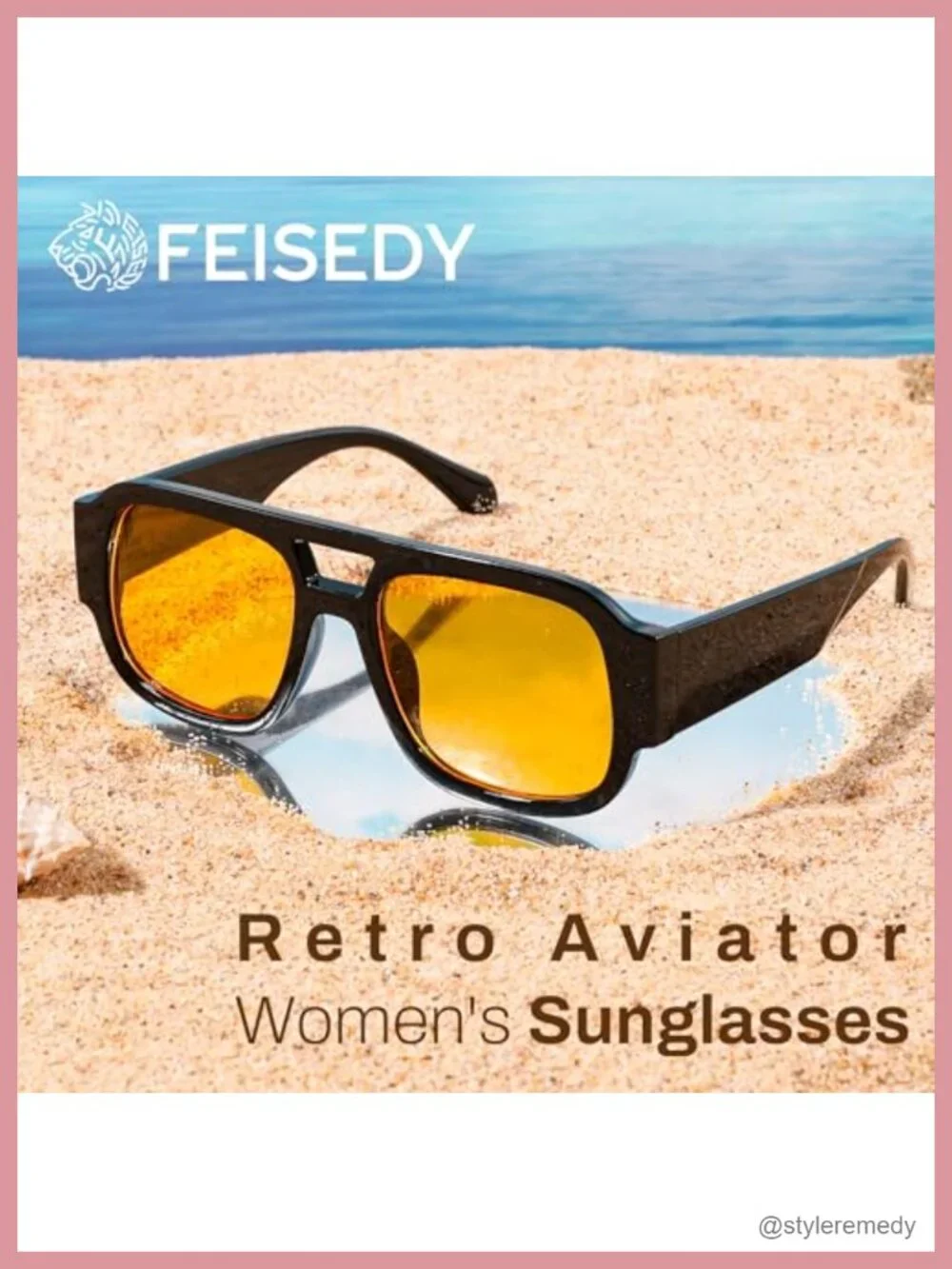 Retro Aviator Double Bridge Square Pilot Sunglasses UV400 Protection